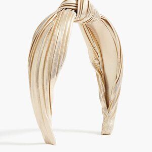 J.Crew Factory Metallic Pleated Knot Headband